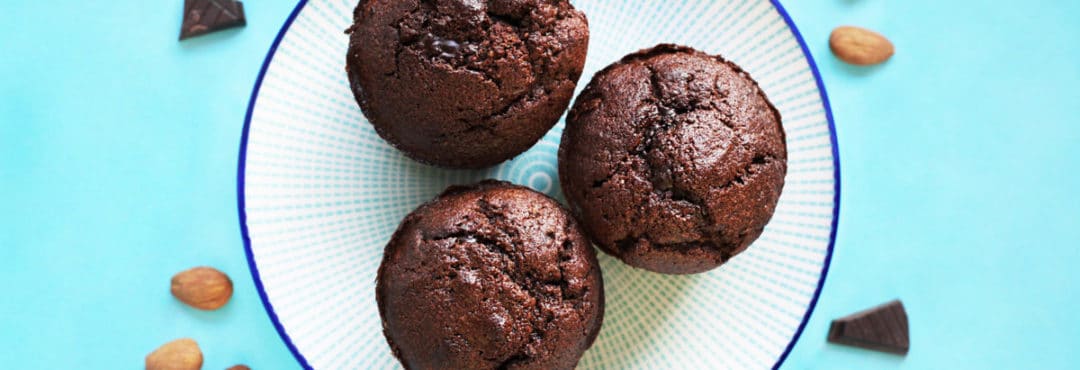 Muffins chocolat amandes (sans gluten, sans laitages)