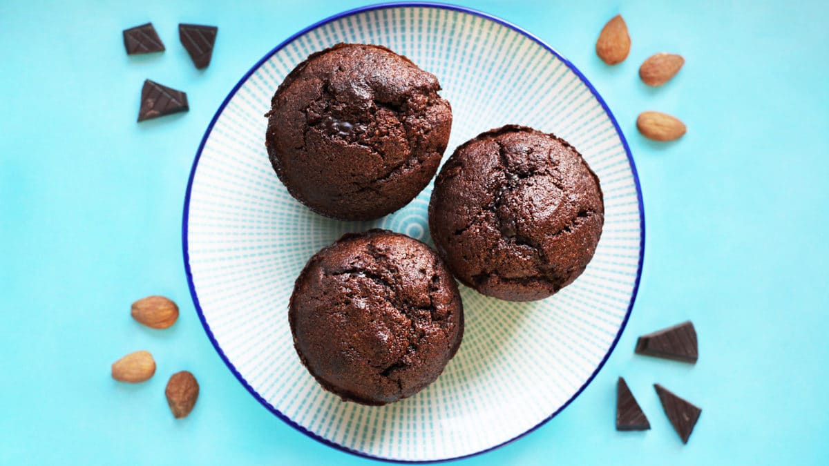 Recette muffin chocolat amandes sans gluten sans lactose